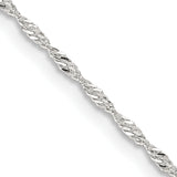 Twisted Singapore Chain in Sterling Silver, 1.4mm, 9–30 Inch
