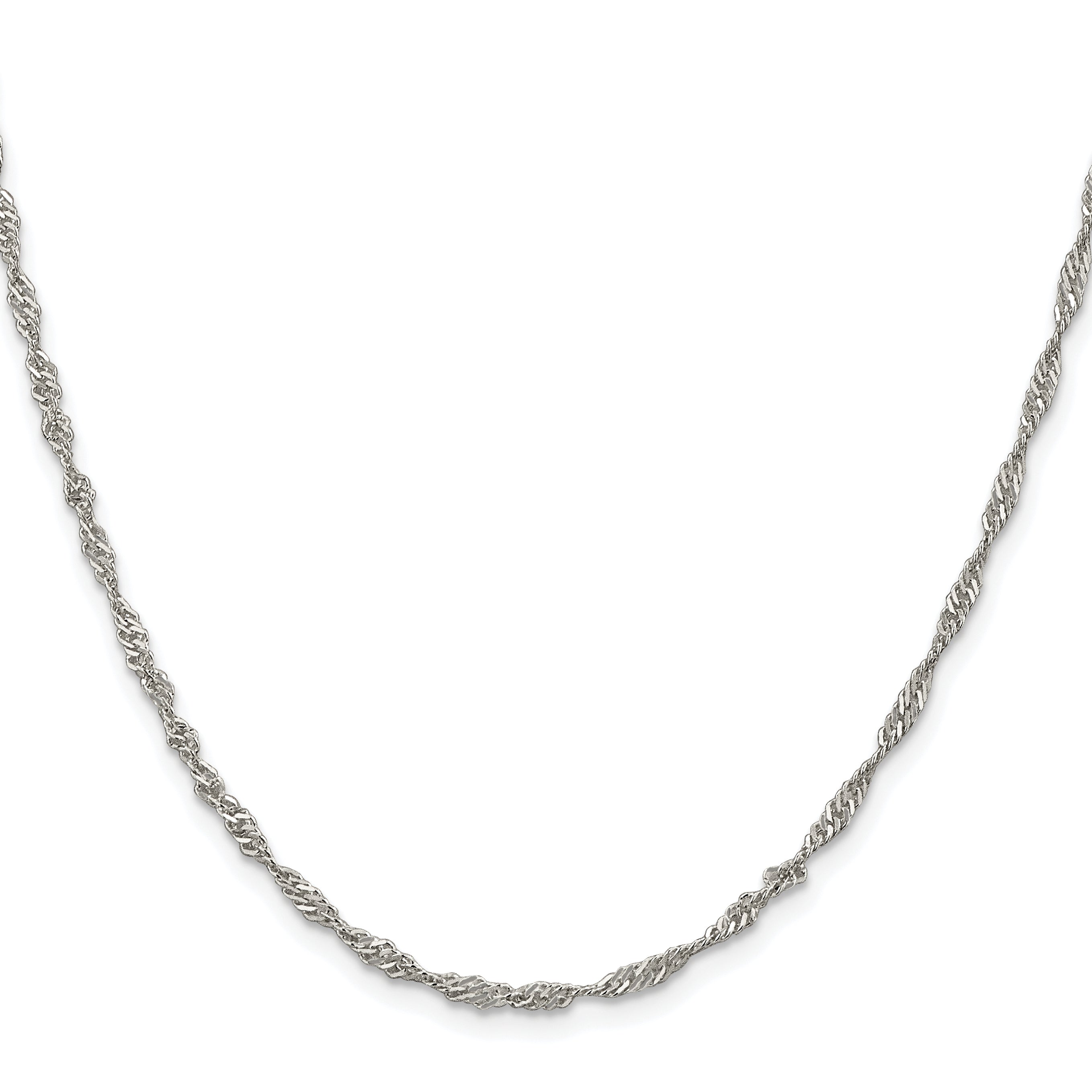 Singapore Chain Necklace in Sterling Silver, 2.25mm Secondary image