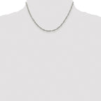 Sterling Silver Rhodium-plated 2.25mm Singapore Chain