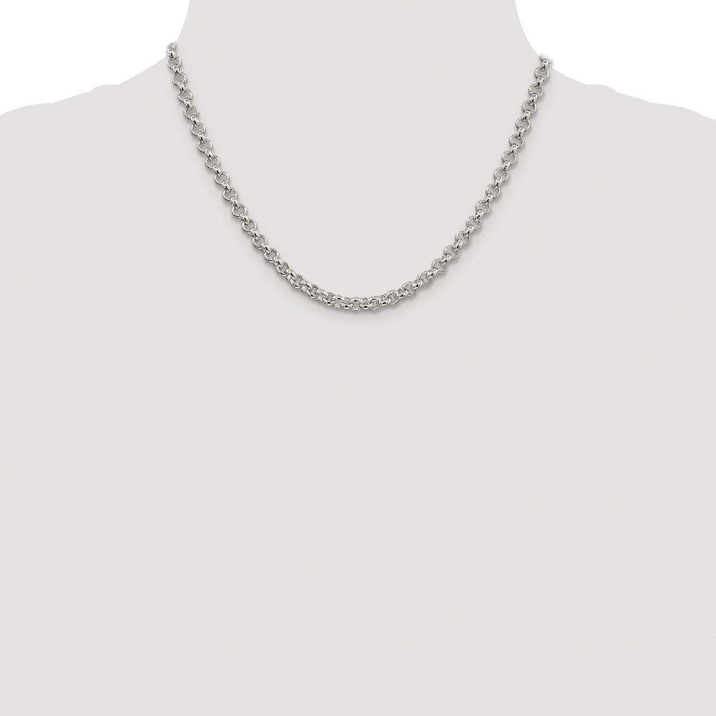 Sterling Silver Rhodium-plated 5mm Rolo Chain