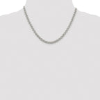 Sterling Silver Rhodium-plated 5mm Rolo Chain
