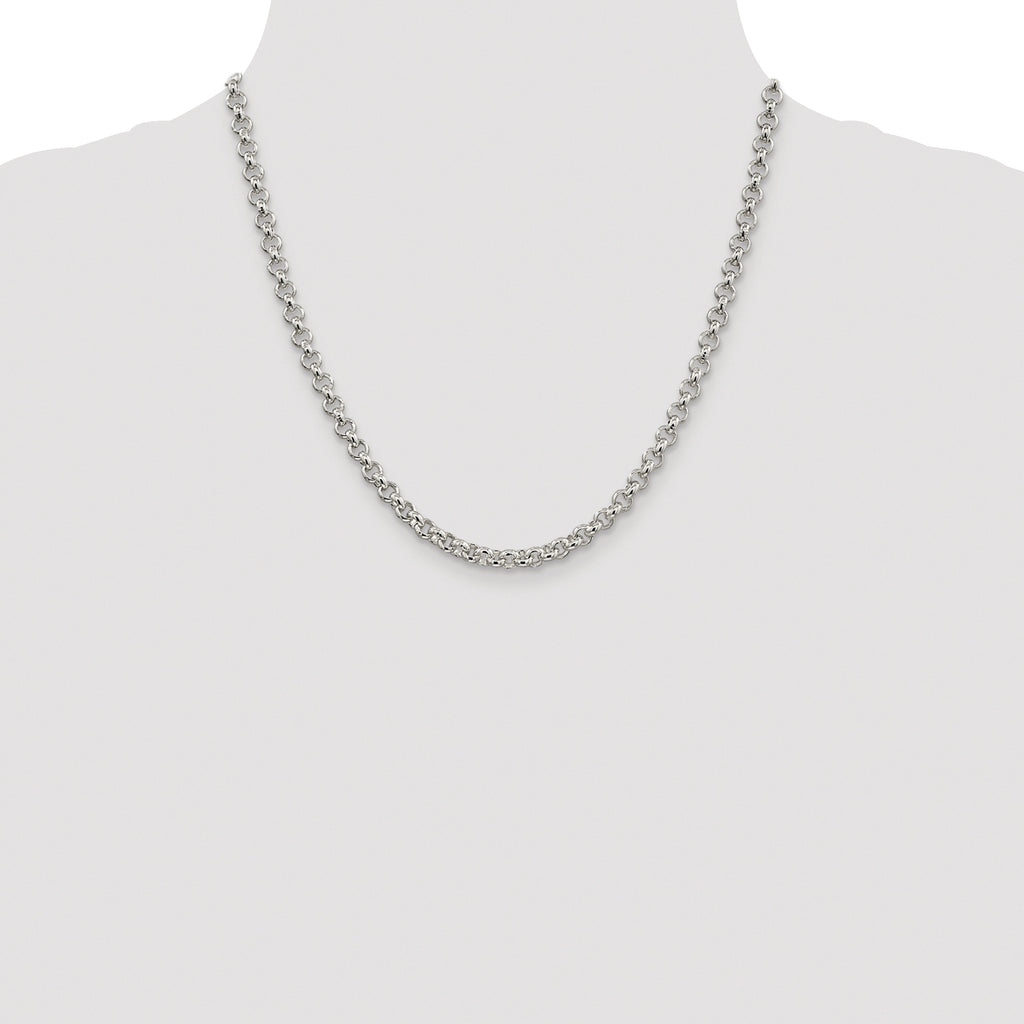 Sterling Silver Rhodium-plated 5mm Rolo Chain