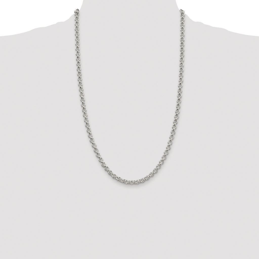 Sterling Silver Rhodium-plated 5mm Rolo Chain