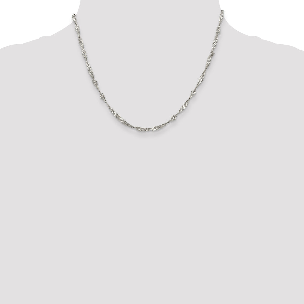 Sterling Silver 3mm Singapore Chain