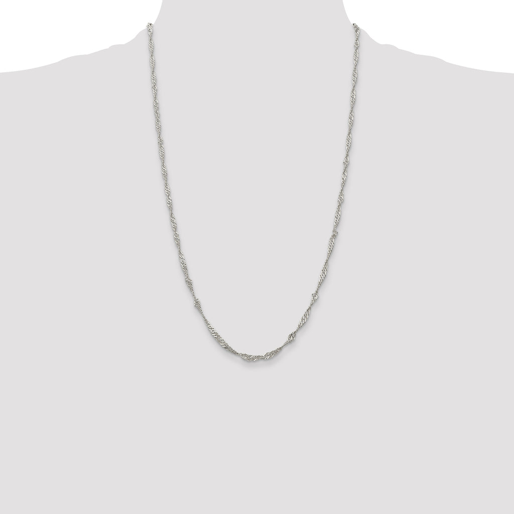 Sterling Silver 3mm Singapore Chain