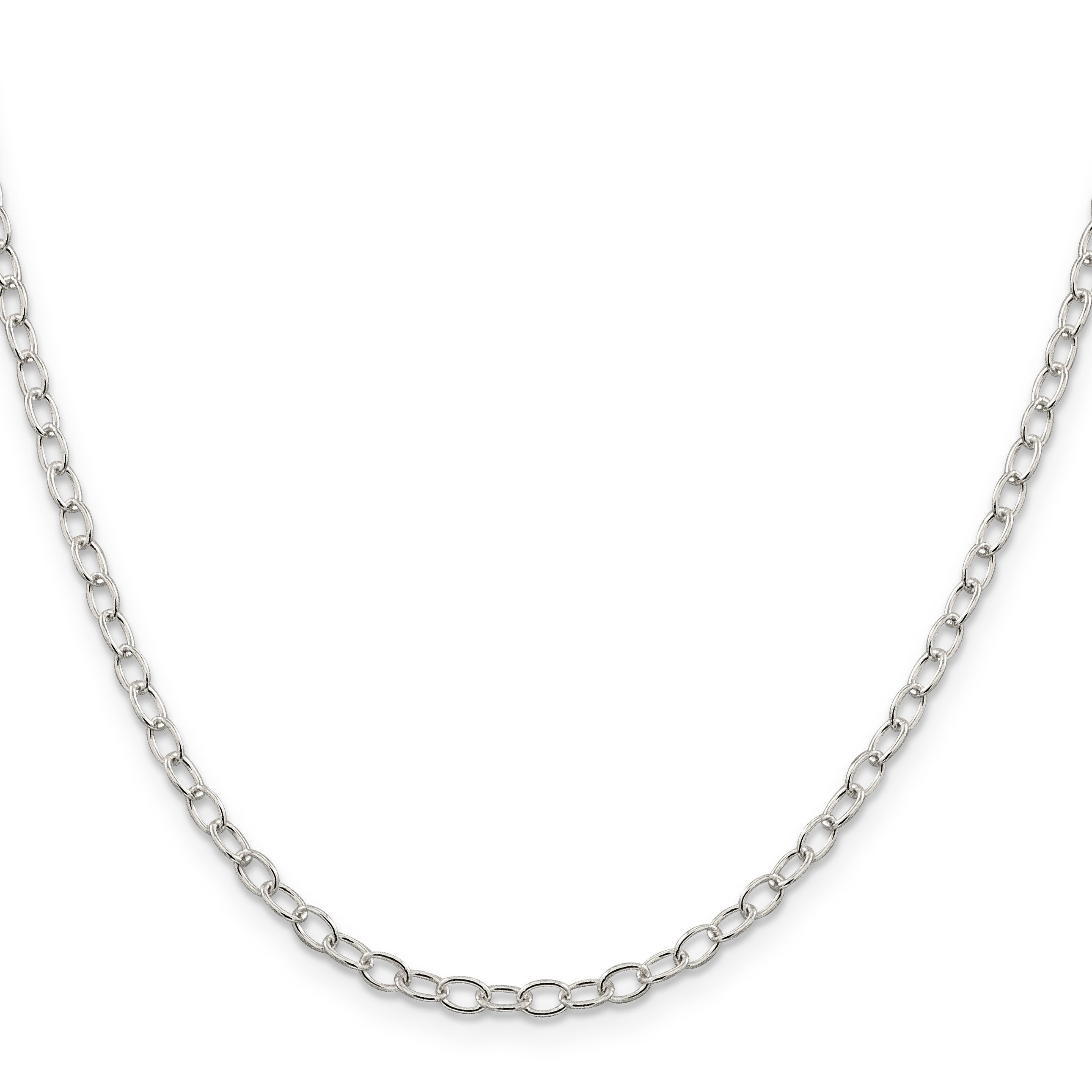 Oval Cable Chain Necklace in Sterling Silver, 3.4mm Secondary image