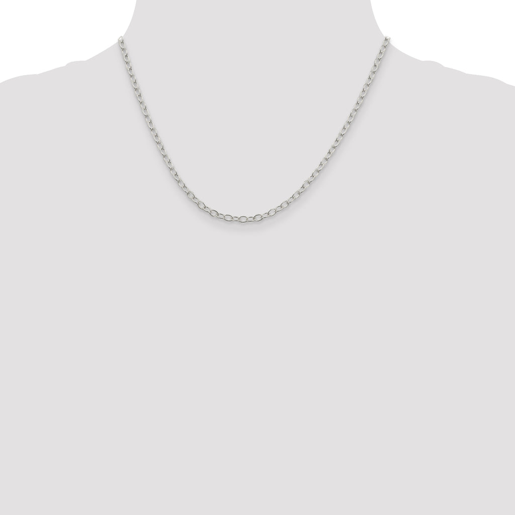 Sterling Silver 3.4mm Oval Cable Chain