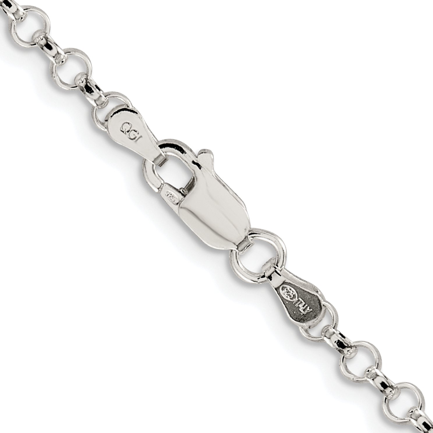 Sterling Silver Rhodium-plated 3.5mm Rolo Chain