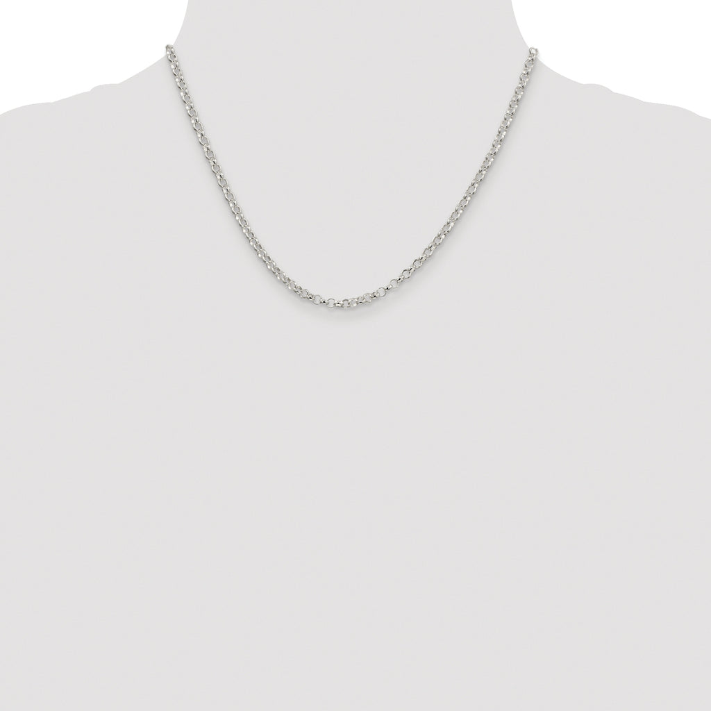 Sterling Silver Rhodium-plated 3.5mm Rolo Chain