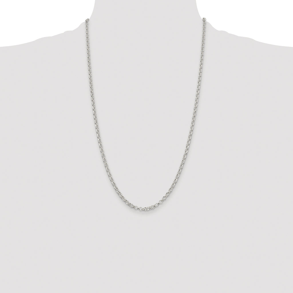 Sterling Silver Rhodium-plated 3.5mm Rolo Chain