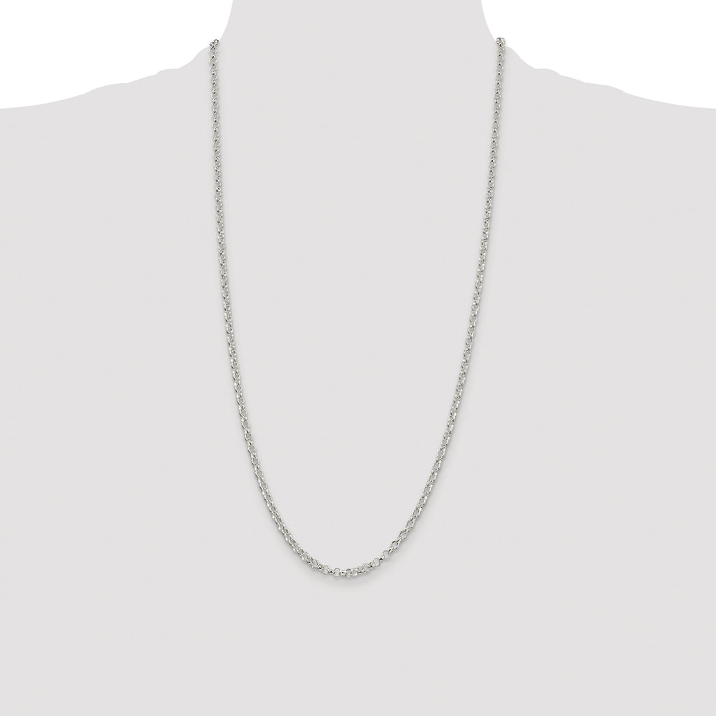 Sterling Silver Rhodium-plated 3.5mm Rolo Chain