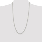 Sterling Silver Rhodium-plated 3.5mm Rolo Chain