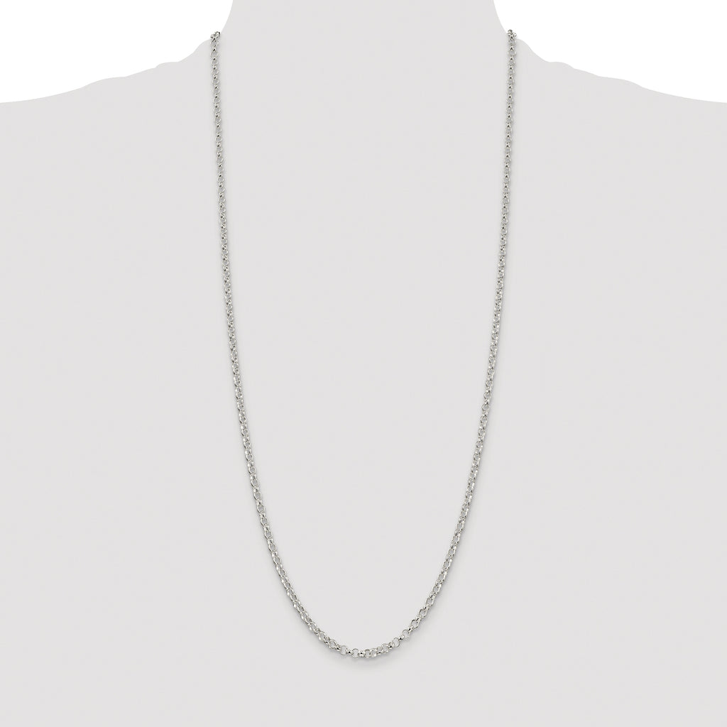 Sterling Silver Rhodium-plated 3.5mm Rolo Chain