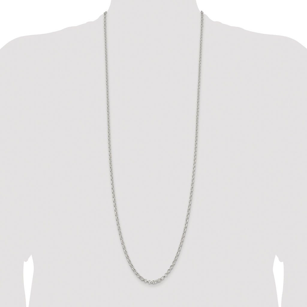 Sterling Silver Rhodium-plated 3.5mm Rolo Chain