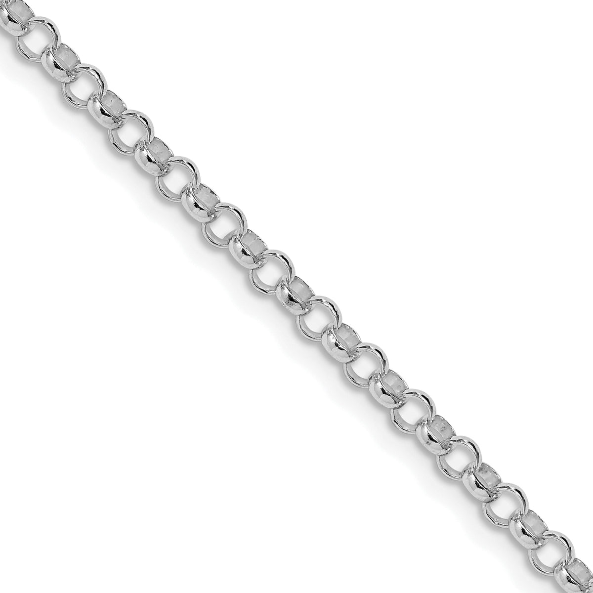 Sterling Silver Rhodium-plated 3.5mm Rolo Chain