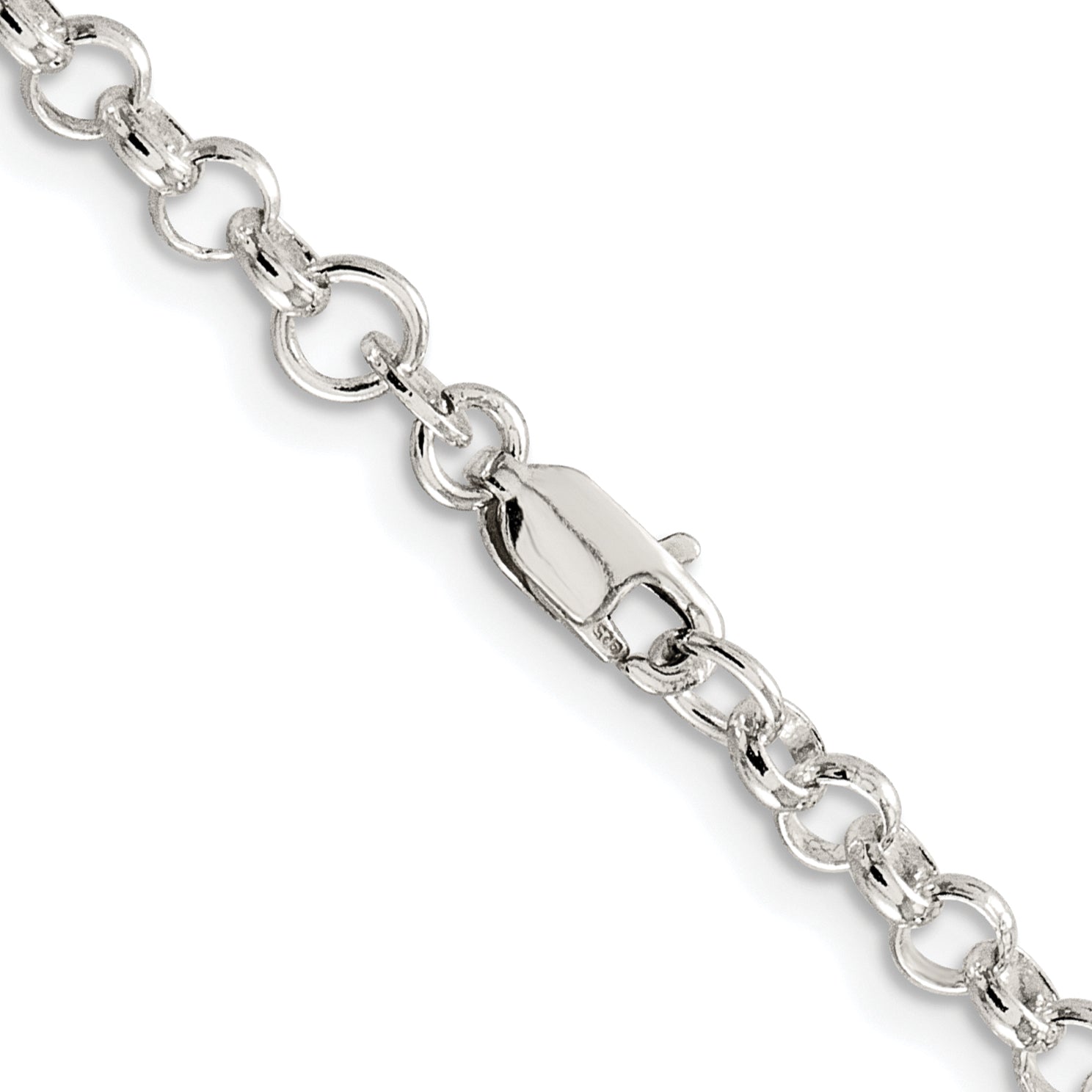 Sterling Silver Rhodium-plated 4mm Rolo Chain