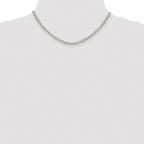 Sterling Silver Rhodium-plated 4mm Rolo Chain