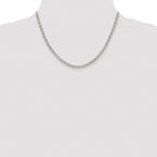 Sterling Silver Rhodium-plated 4mm Rolo Chain