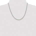 Sterling Silver Rhodium-plated 4mm Rolo Chain