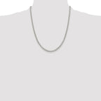 Sterling Silver Rhodium-plated 4mm Rolo Chain