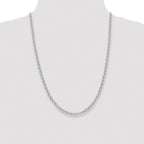 Sterling Silver Rhodium-plated 4mm Rolo Chain