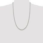 Sterling Silver Rhodium-plated 4mm Rolo Chain