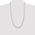 Sterling Silver Rhodium-plated 4mm Rolo Chain