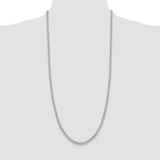 Sterling Silver Rhodium-plated 4mm Rolo Chain