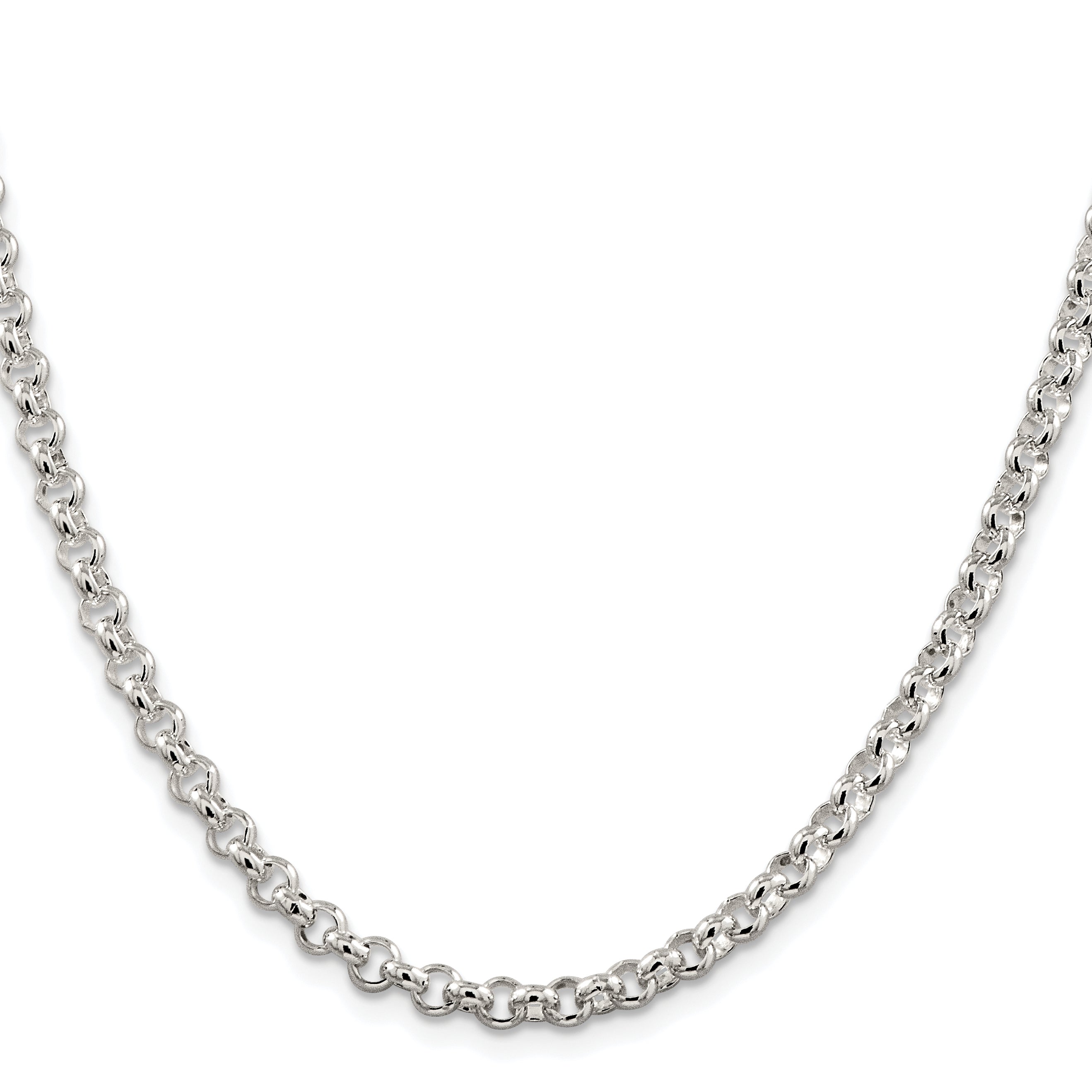 Sterling Silver Rhodium-plated 4.6mm Rolo Chain