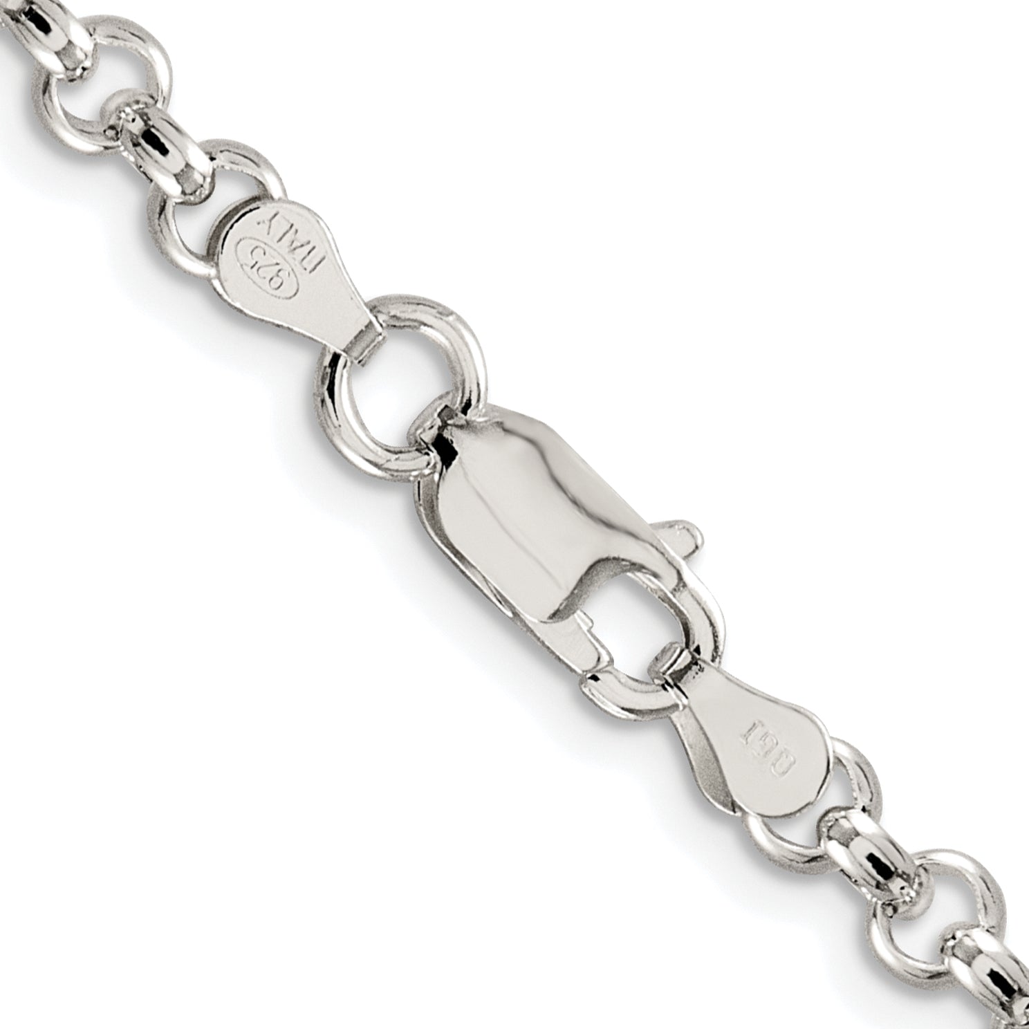 Sterling Silver Rhodium-plated 4.6mm Rolo Chain