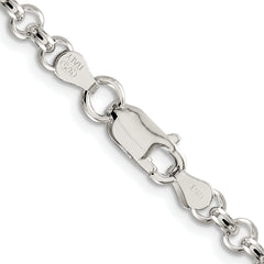 Sterling Silver Rhodium-plated 4.6mm Rolo Chain