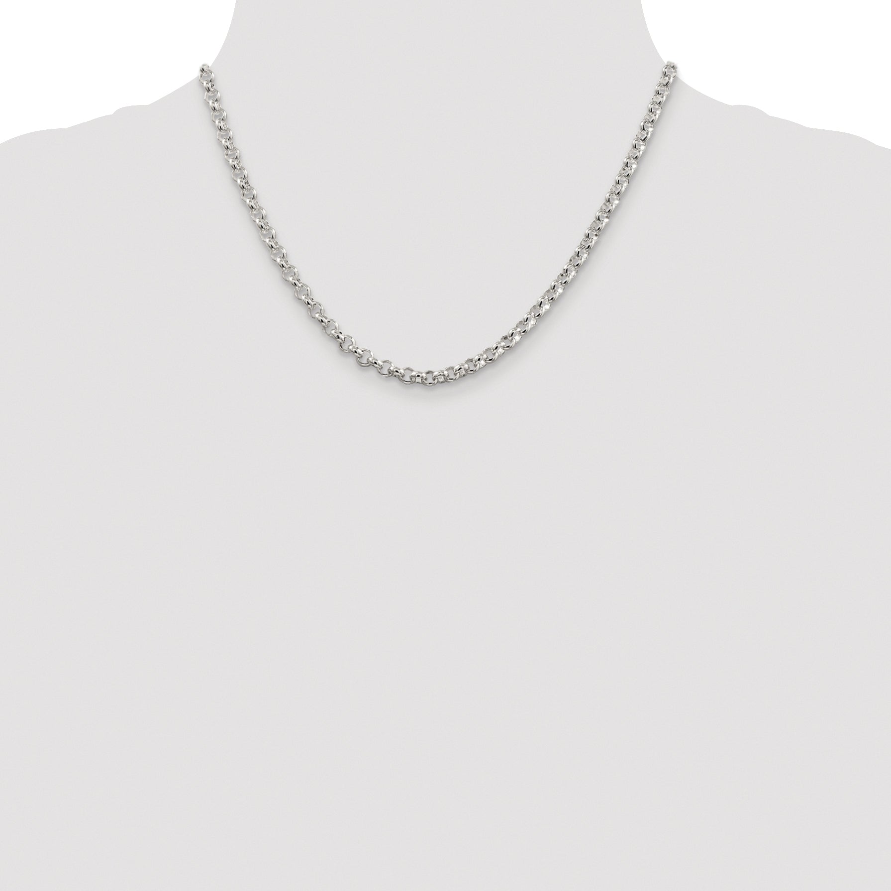 Sterling Silver Rhodium-plated 4.6mm Rolo Chain