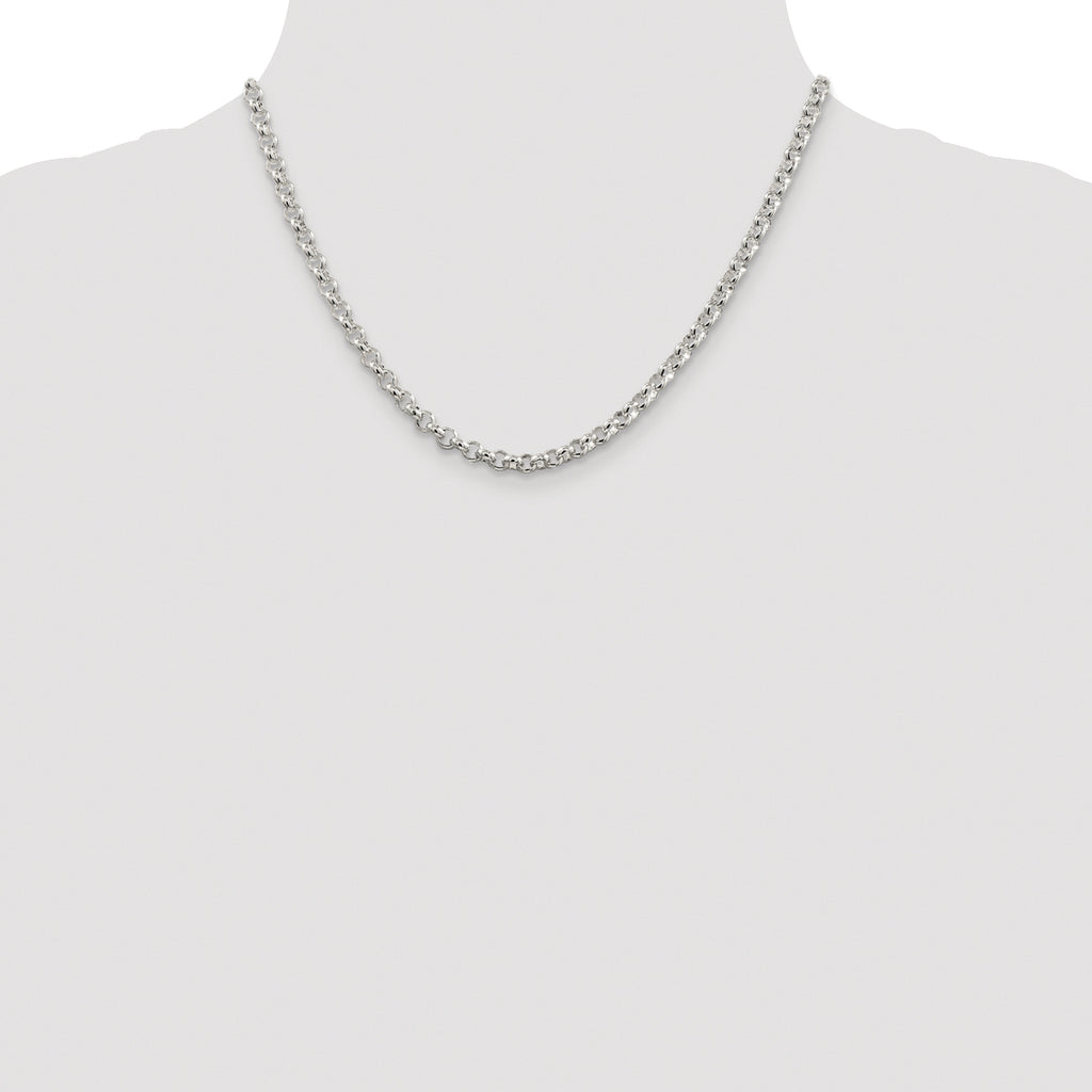 Sterling Silver Rhodium-plated 4.6mm Rolo Chain