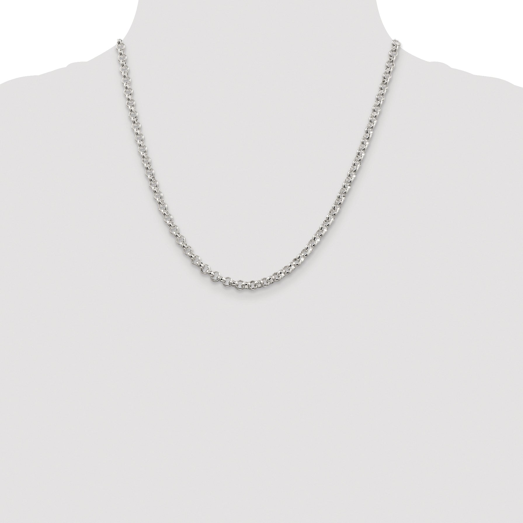 Sterling Silver Rhodium-plated 4.6mm Rolo Chain