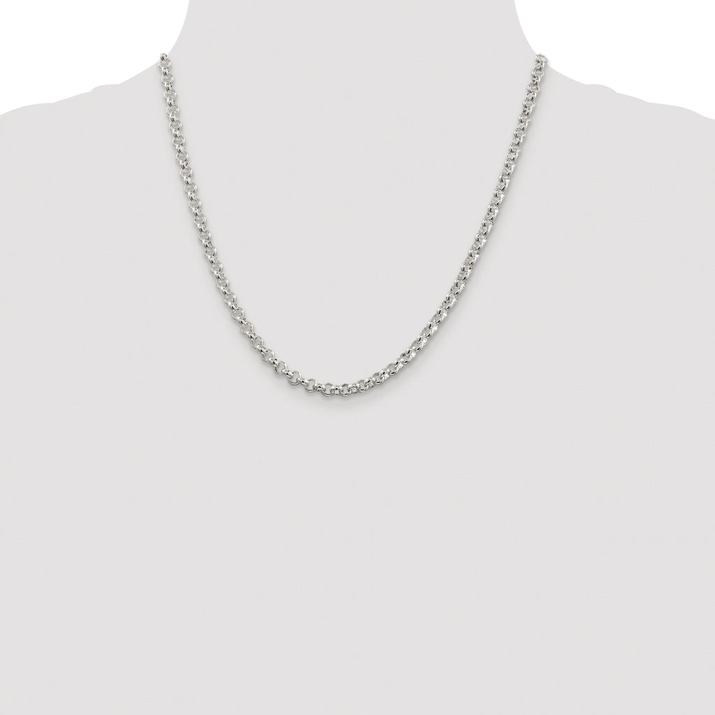 Sterling Silver Rhodium-plated 4.6mm Rolo Chain