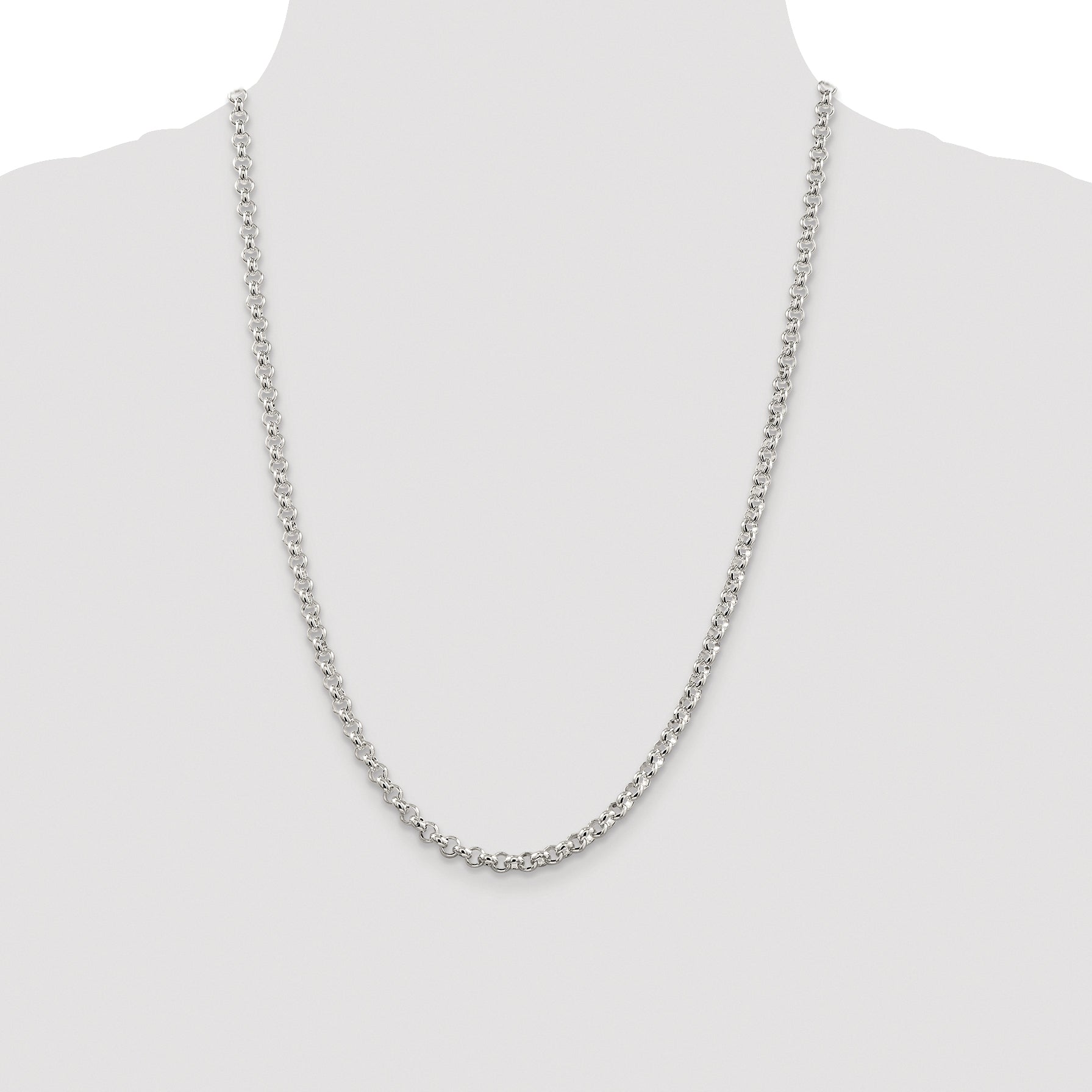 Sterling Silver Rhodium-plated 4.6mm Rolo Chain