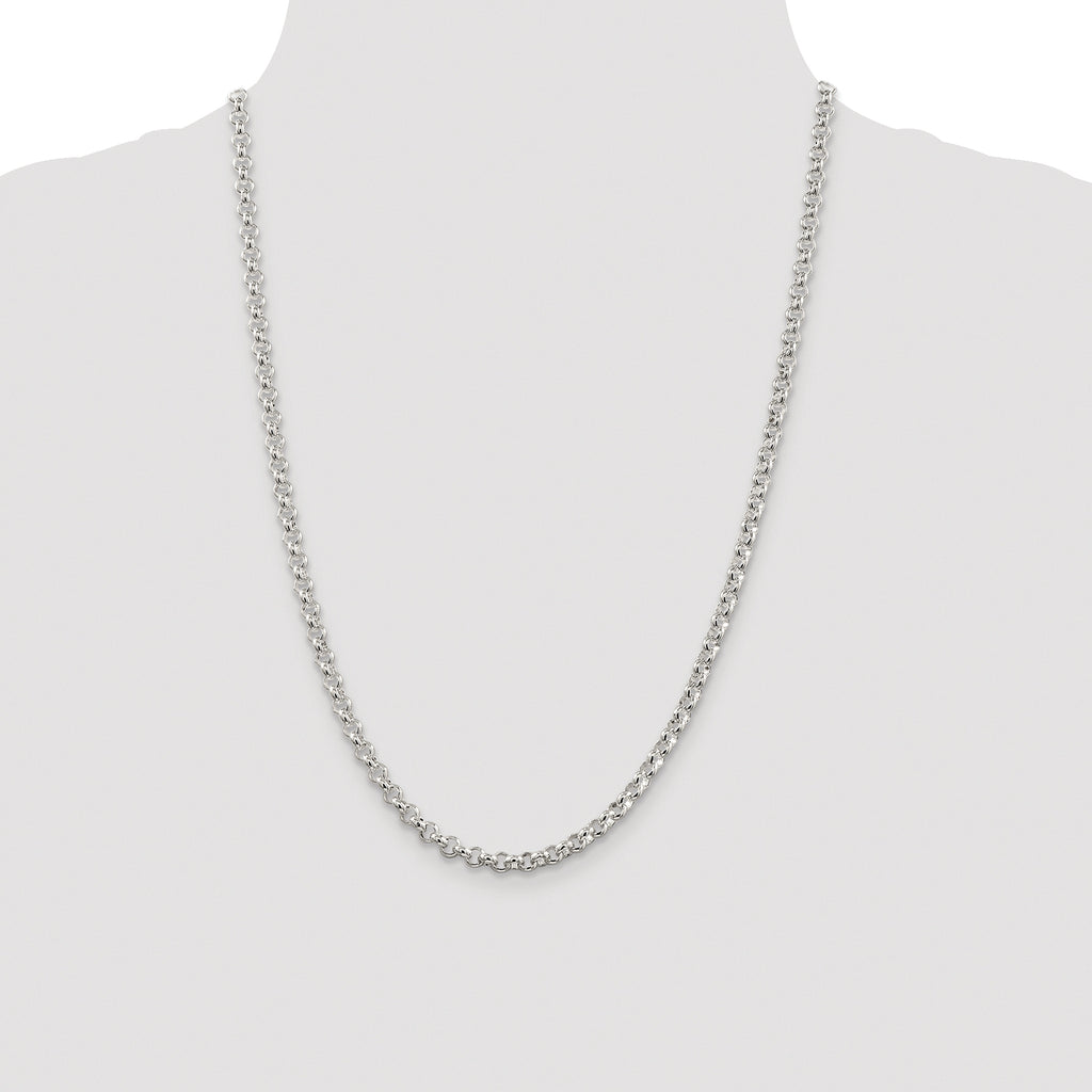 Sterling Silver Rhodium-plated 4.6mm Rolo Chain