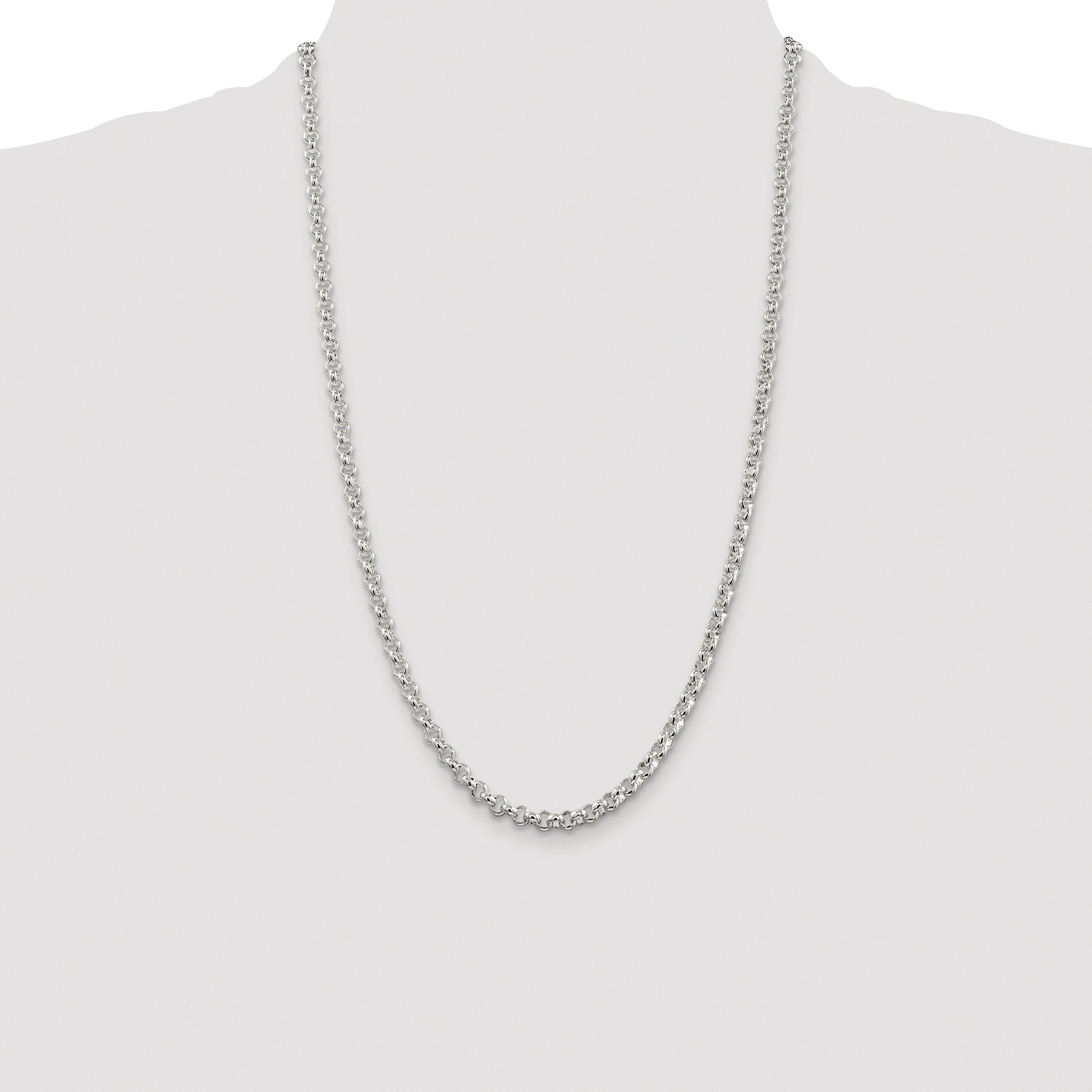 Sterling Silver Rhodium-plated 4.6mm Rolo Chain