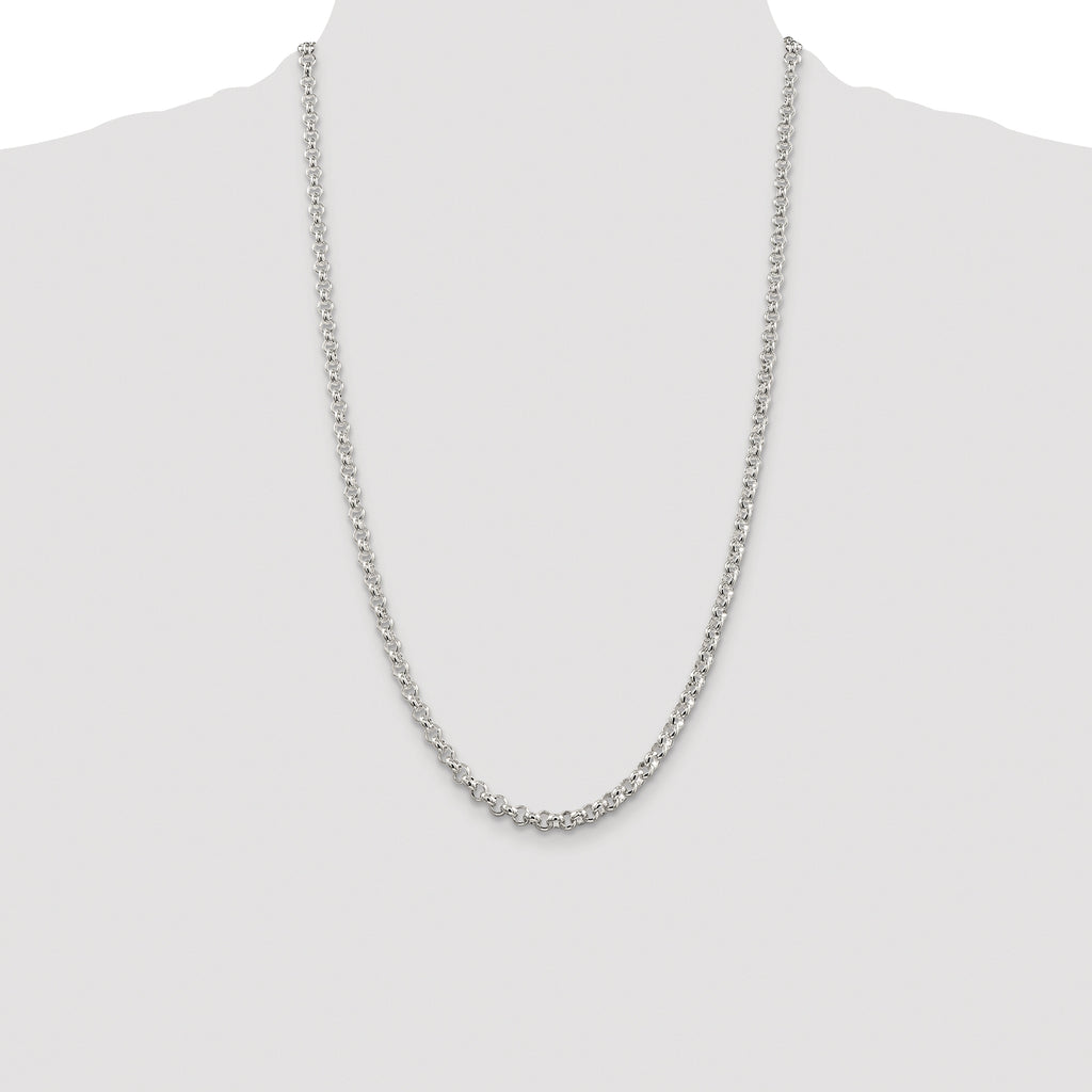 Sterling Silver Rhodium-plated 4.6mm Rolo Chain