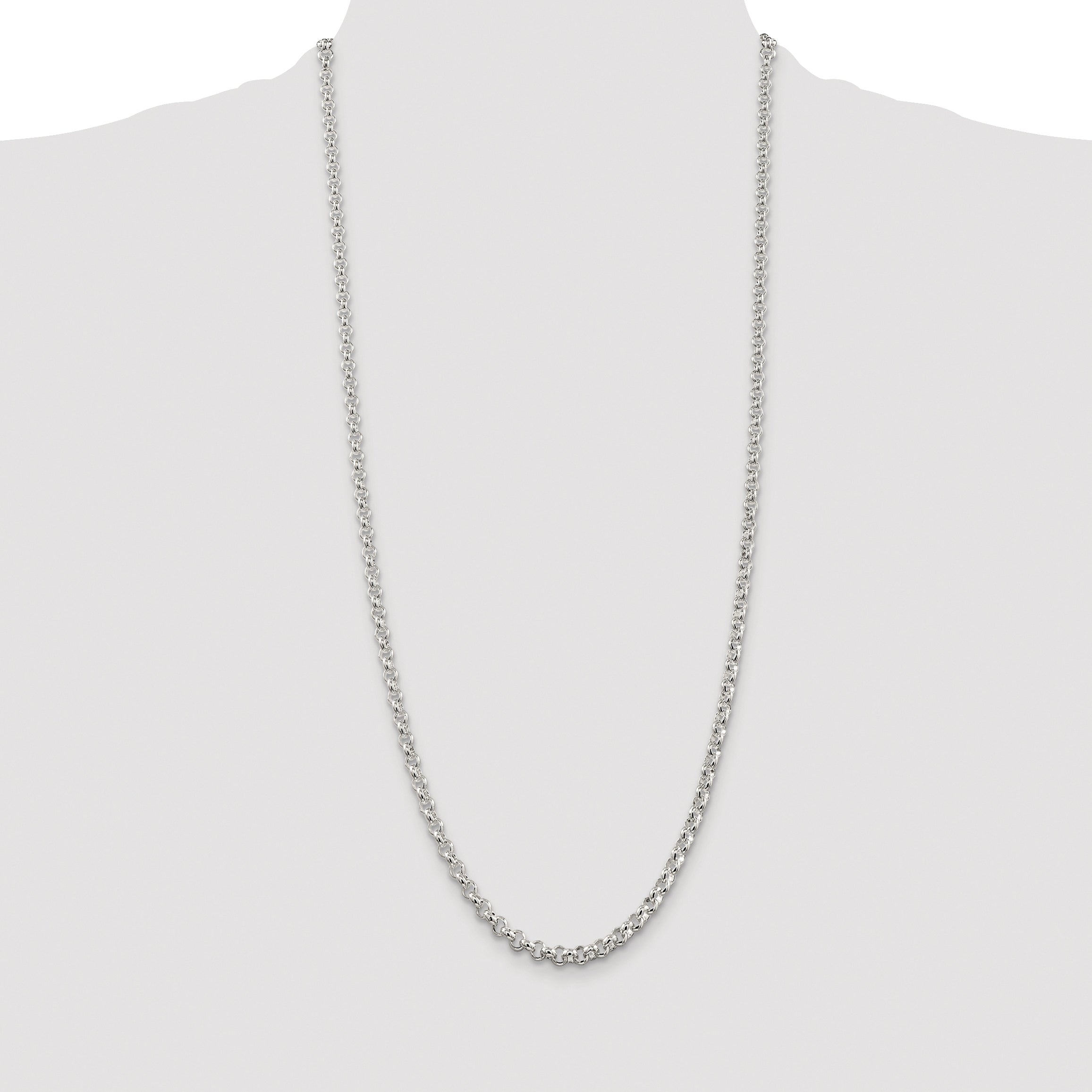 Sterling Silver Rhodium-plated 4.6mm Rolo Chain