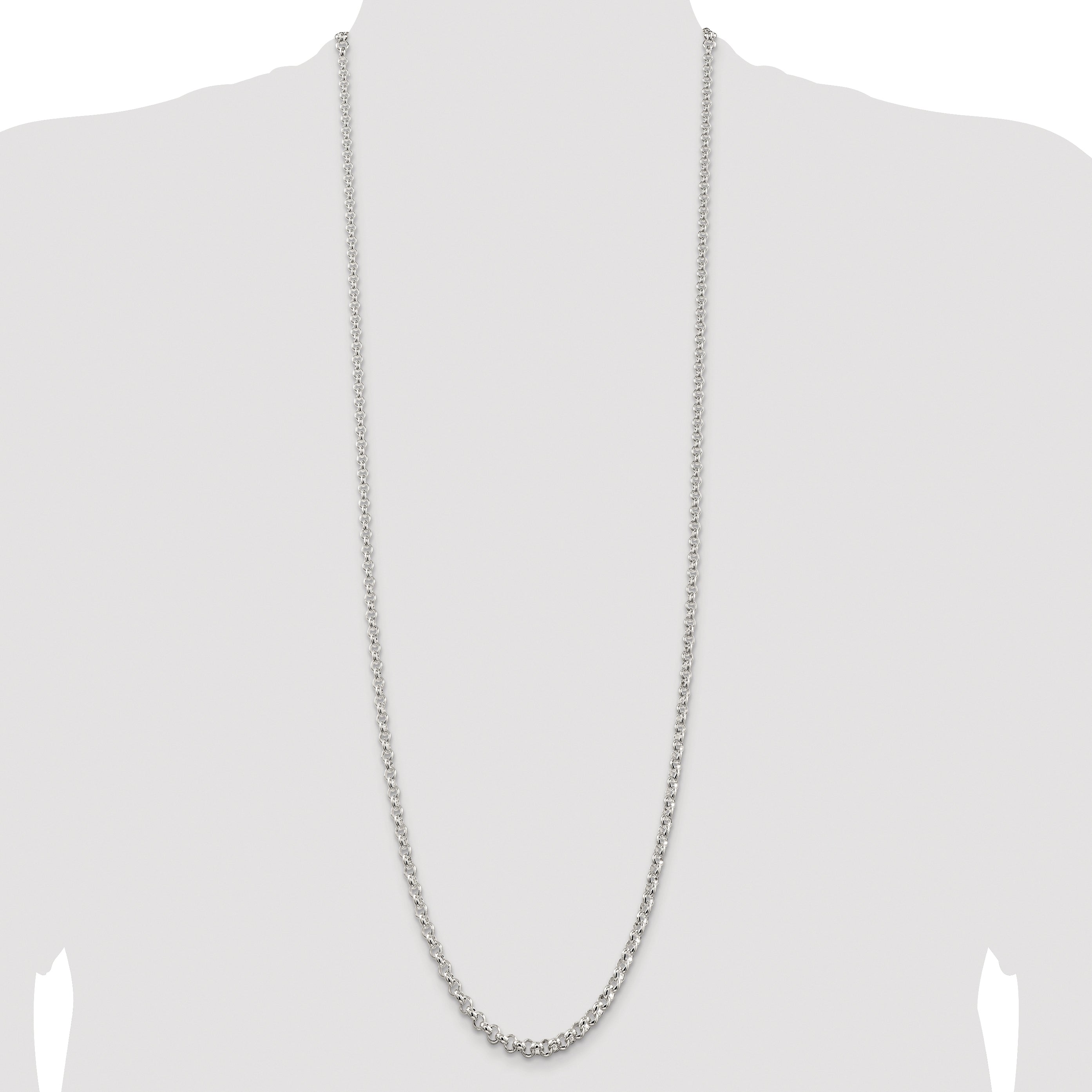 Sterling Silver Rhodium-plated 4.6mm Rolo Chain