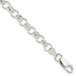 Belcher Link Bracelet in Sterling Silver, 6mm, 7.5 Inch - Sophia Jewelers