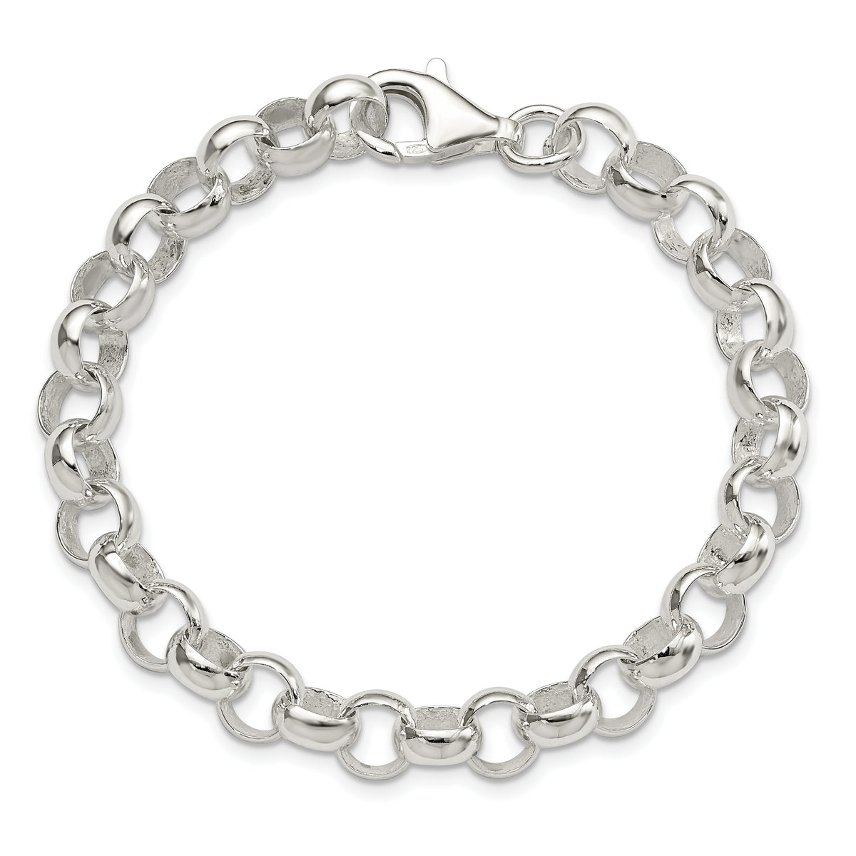 Sterling Silver Polished 8.00mm Belcher Light 7.5 inch Bracelet