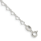 Fancy Heart Link Chain in Sterling Silver, 3.5mm, 7 Inch - Sophia Jewelers