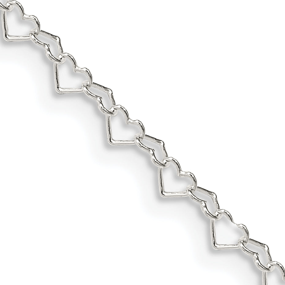 Fancy Heart Link Chain Necklace in Sterling Silver, 3.5mm Secondary image