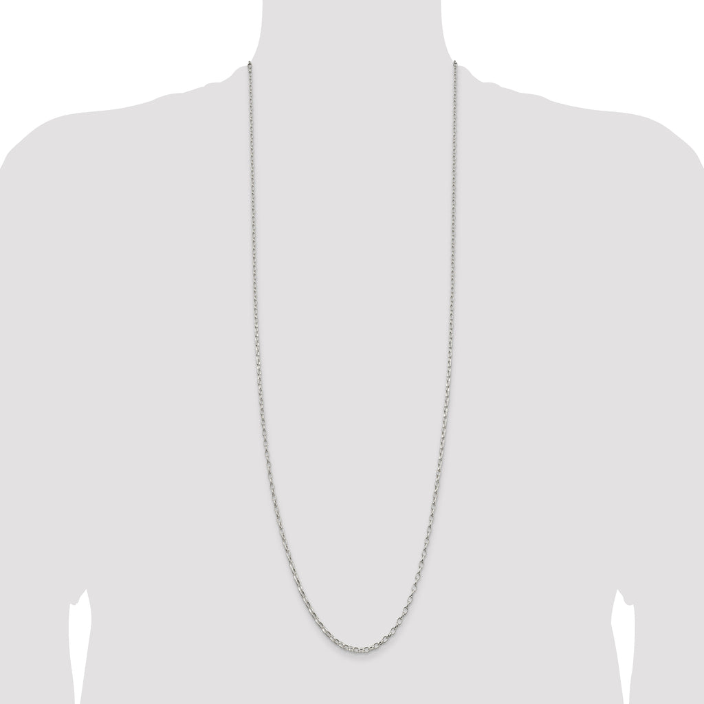 Sterling Silver 2.5mm Oval Fancy Rolo Chain
