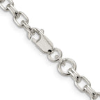Sterling Silver 4.4mm Oval Fancy Rolo Chain