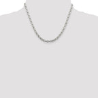 Sterling Silver 4.4mm Oval Fancy Rolo Chain
