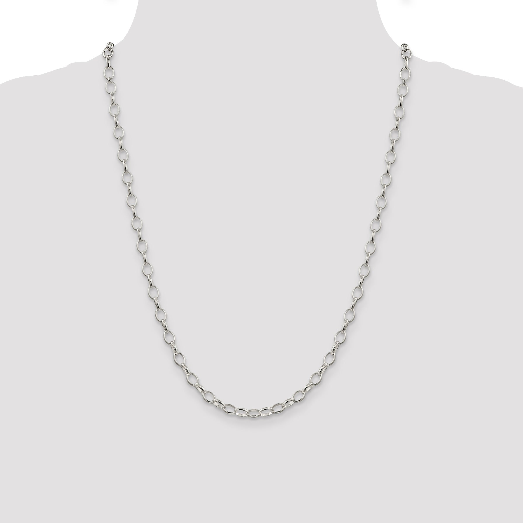 Sterling Silver 5mm Fancy Rolo Chain