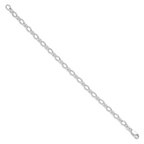 Women's Sterling Silver Rhodium-Plated Rolo Charm Bracelet